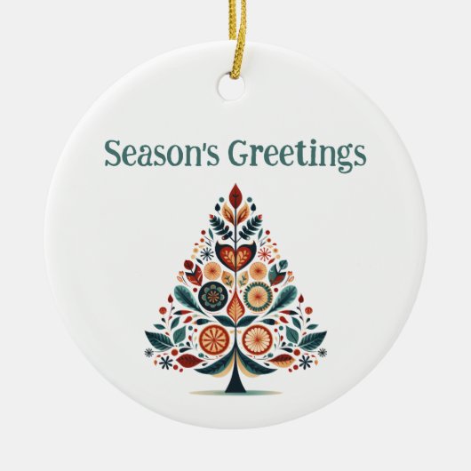 Aanpasbare Hygge Minimalistische Kerstmis Keramisch Ornament (Voorkant)