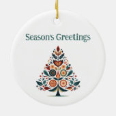 Aanpasbare Hygge Minimalistische Kerstmis Keramisch Ornament (Achterkant)