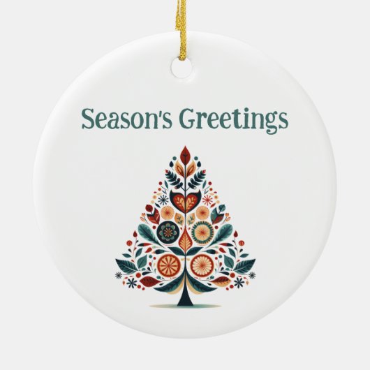 Aanpasbare Hygge Minimalistische Kerstmis Keramisch Ornament (Achterkant)