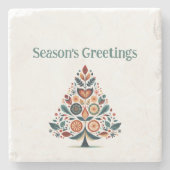 Aanpasbare Hygge Minimalistische Kerstmis Stenen Onderzetter (Voorkant)