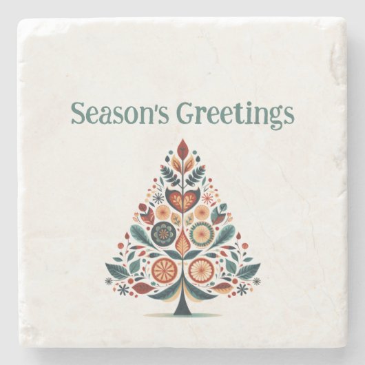 Aanpasbare Hygge Minimalistische Kerstmis Stenen Onderzetter (Voorkant)