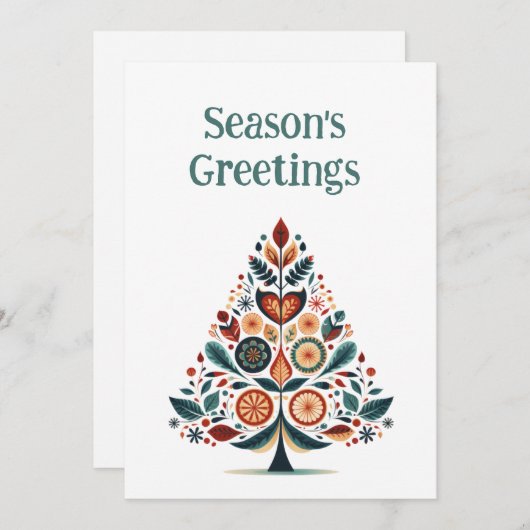 Aanpasbare Hygge Scandinavische minimalist Feestdagenkaart (Voorkant / Achterkant)