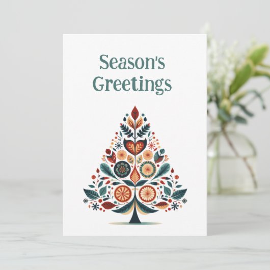 Aanpasbare Hygge Scandinavische minimalist Feestdagenkaart (Staand voorkant)