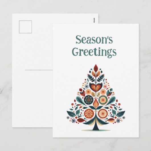 Aanpasbare Hygge Scandinavische minimalist Feestdagenkaart (Voorkant / Achterkant)