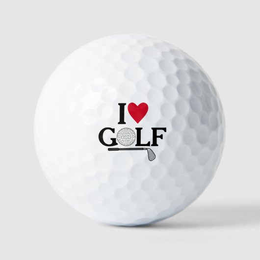 Aanpasbare I love Golfballen (Voorkant)