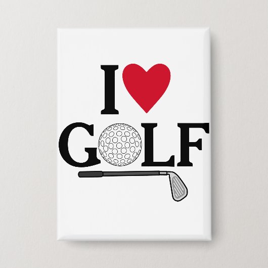 Aanpasbare I love Golfballen Button (Voorkant)