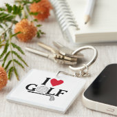 Aanpasbare I love Golfballen Sleutelhanger (Voorkant Rechts)