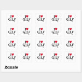 Aanpasbare I love Golfballen Vierkante Sticker (Vel)