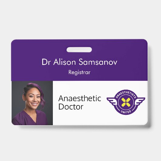 Aanpasbare ID-badge met foto Badge (Voorzijde)