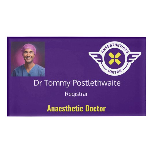 Aanpasbare ID-badge met foto Naambadge (Voorkant)