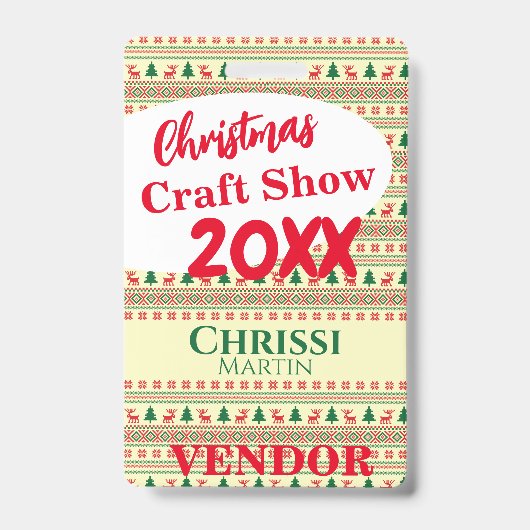 Aanpasbare identiteitsbadge voor feestdagen voor v badge (Voorzijde)