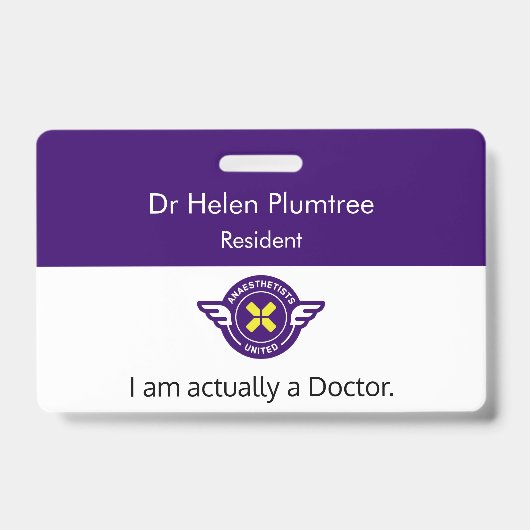 Aanpasbare Ik ben eigenlijk een dokterspas Badge (Voorzijde)