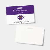 Aanpasbare Ik ben eigenlijk een dokterspas Badge (Voor- en achterkant)