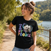 Aanpasbare Ik Hart Mijn Poodle Tri-Blend Shirt