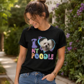 Aanpasbare Ik Hart Mijn Poodle Tri-Blend Shirt