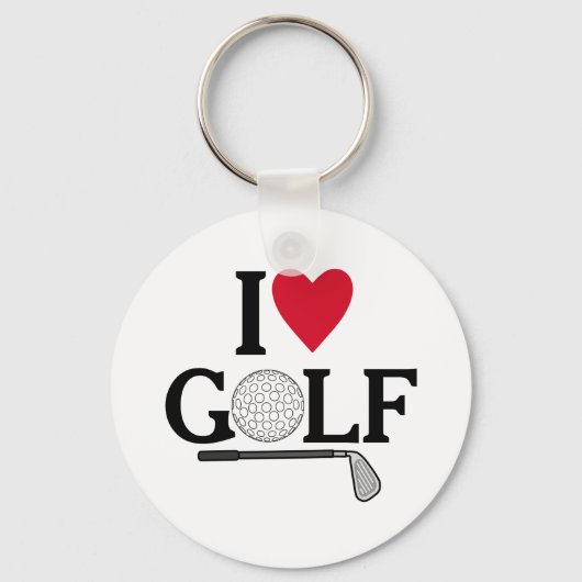 Aanpasbare Ik hou van Golfballen Sleutelhanger (Voorkant)
