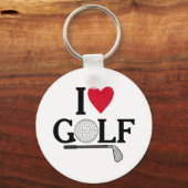 Aanpasbare Ik hou van Golfballen Sleutelhanger (Voorkant)