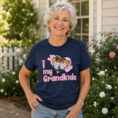 Aanpasbare Ik hou van mijn kleinkinderen Tri-Blend Shirt