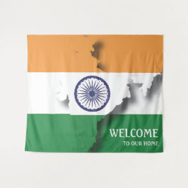 Aanpasbare Indiase vlag Wandkleed