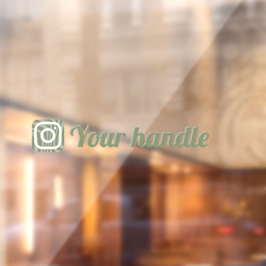 Aanpasbare Instagram Logo handgreep Retro Green Raamsticker (Vel 2)