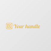 Aanpasbare Instagram Logo handvat Goud Raamsticker (Vel)