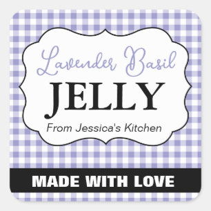 Aanpasbare Jam Jelly Preserveringslabel ZJM_001a Vierkante Sticker
