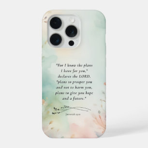 Aanpasbare Jeremia 29:11 Bijbeltekst iPhone 15 Pro Case