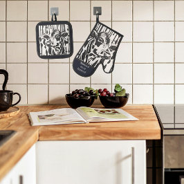 Aanpasbare Jerseykoe Ovenwant & Pannenlap Set
