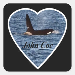 Aanpasbare John Coe Orca West Coast Kustlijn Vierkante Sticker