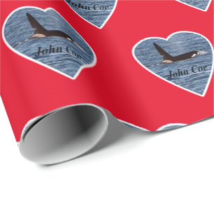 Aanpasbare John Coe Orka Moordwalvis Rood Cadeaupapier