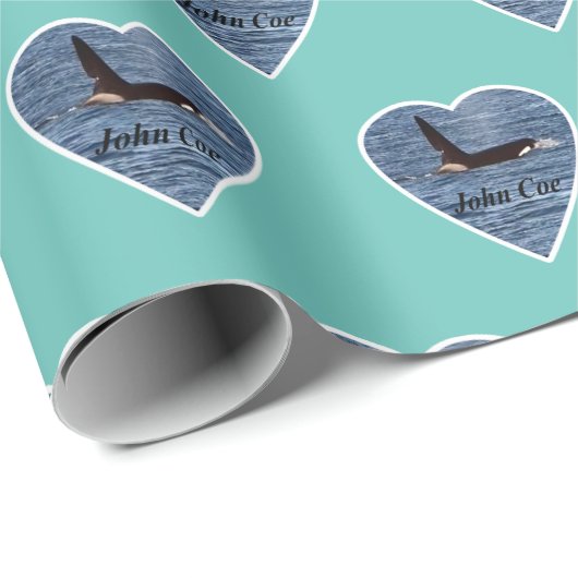 Aanpasbare John Coe Orka Moordwalvis Teal Cadeaupapier (Rol Hoek)