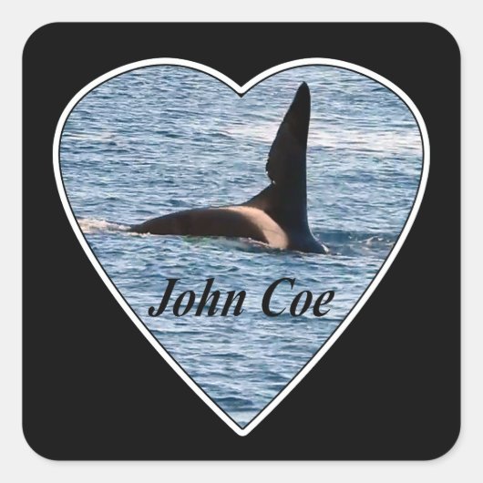Aanpasbare John Coe Orka Zwaardwalvis Vierkante Sticker (Voorkant)