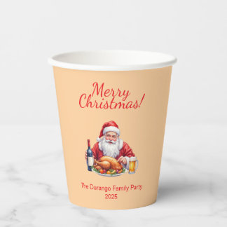 Aanpasbare jolige kerstman kerstfeest papieren bekers