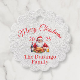 Aanpasbare Jolly Kerstman Kerst Schulpand Bedankjes Labels