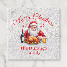 Aanpasbare Jolly Kerstman Kerstviering Vierkant Bedankjes Labels