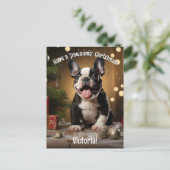 Aanpasbare Jolly Paws & Cadeaus Briefkaart (Staand voorkant)