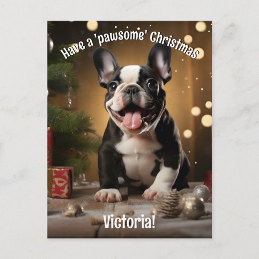 Aanpasbare Jolly Paws & Cadeaus Briefkaart (Voorkant)