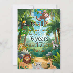 Aanpasbare jungle feest uitnodiging