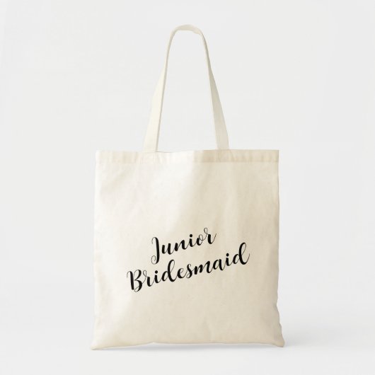 Aanpasbare junior bruidsmeisje script tote tas (Voorkant)