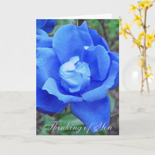 Aanpasbare kaart met blauw Roos (Gele Bloem)