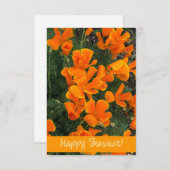 Aanpasbare Kaart met Oranje bloemen (Voorkant / Achterkant)