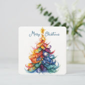 Aanpasbare kaart Regenboog Kerstboom (Staand voorkant)