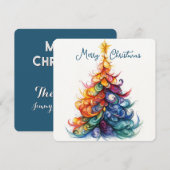 Aanpasbare kaart Regenboog Kerstboom (Voorkant / Achterkant)