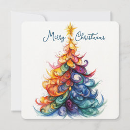 Aanpasbare kaart Regenboog Kerstboom