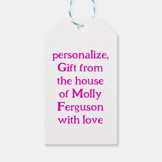 Aanpasbare Kaart uitvoeren Cadeaulabel (Achterkant)