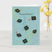 Aanpasbare kaart voor kleurrijk pet afstuderen (Gele Bloem)