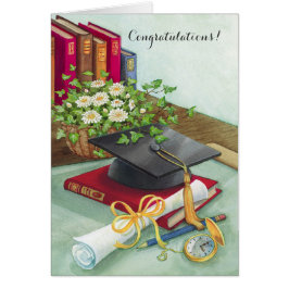 Aanpasbare kaart voor pet afstuderen boeken