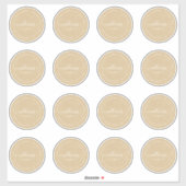 Aanpasbare kalligrafie Kraft 6,9 cm 2,72 inch Sticker (Vel)