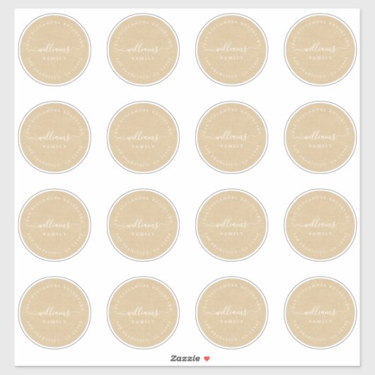 Aanpasbare kalligrafie Kraft 6,9 cm 2,72 inch Sticker (Vel)