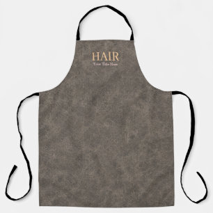 Aanpasbare Kapsalon Stylist Verfijnde Taupe Tekst Schort